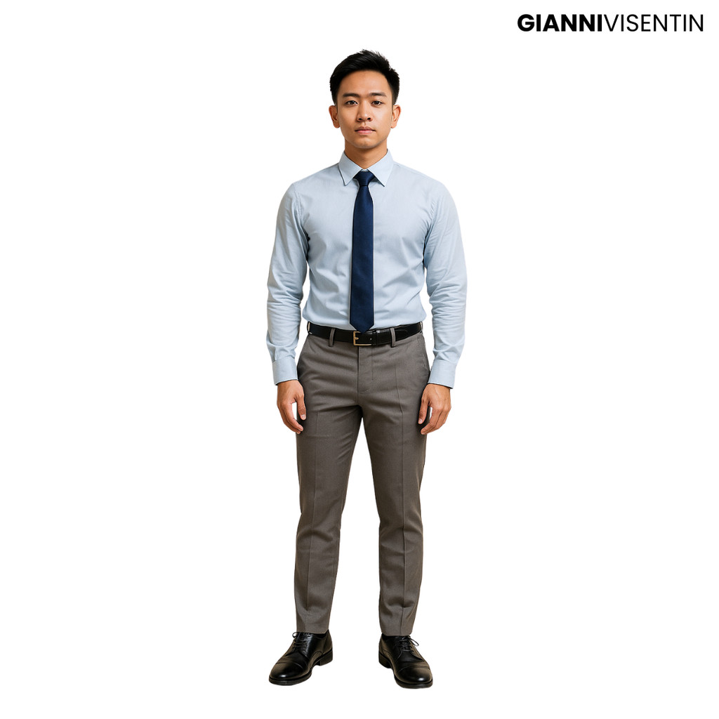 Gianni Visentin Celana Panjang Pria Abu Abu - 4033