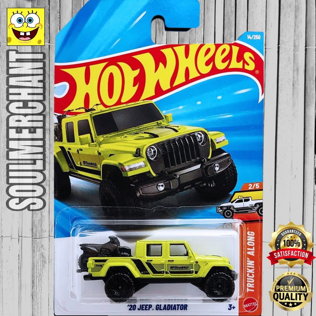Hot Wheels 20 Jeep Gladiator Hijau Diecast Mobil Offroad