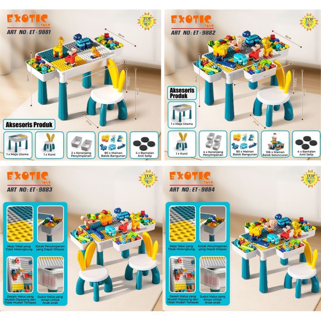 PRANADA SPACE BABY SET KURSI MEJA BLOCK PUZZLE MULTIFUNGSIONAL TABLE 6 IN 1 SB 988 ET 9881 ET 9882 E