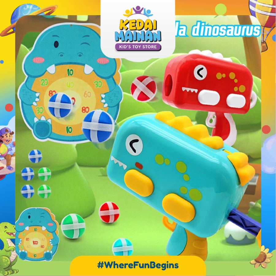 [KEDAIMAINAN] [WM170] Mainan Pistol Dinosaurus Menembak Sasaran Bola Ssenjata mainan peluru plastik 