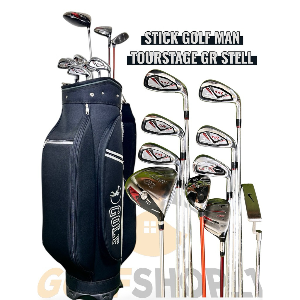 Stick Golf Man Bridgestone Tourstage GR Shaft Stell Flek Reguler Second Original Fullset Bag Golf