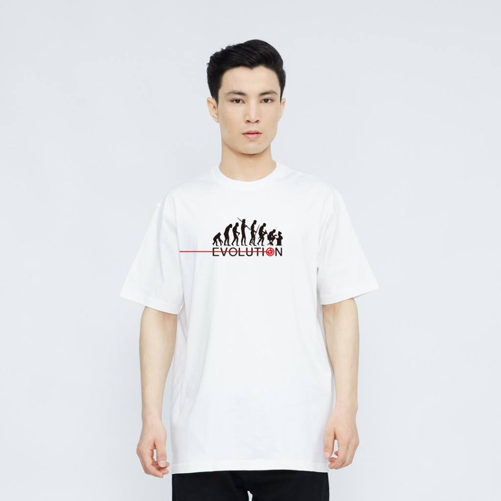 (COD) DADUNG | Kaos Pria Warna Putih, Nyaman dan Stylish | EVOLUTION - T-SHIRT