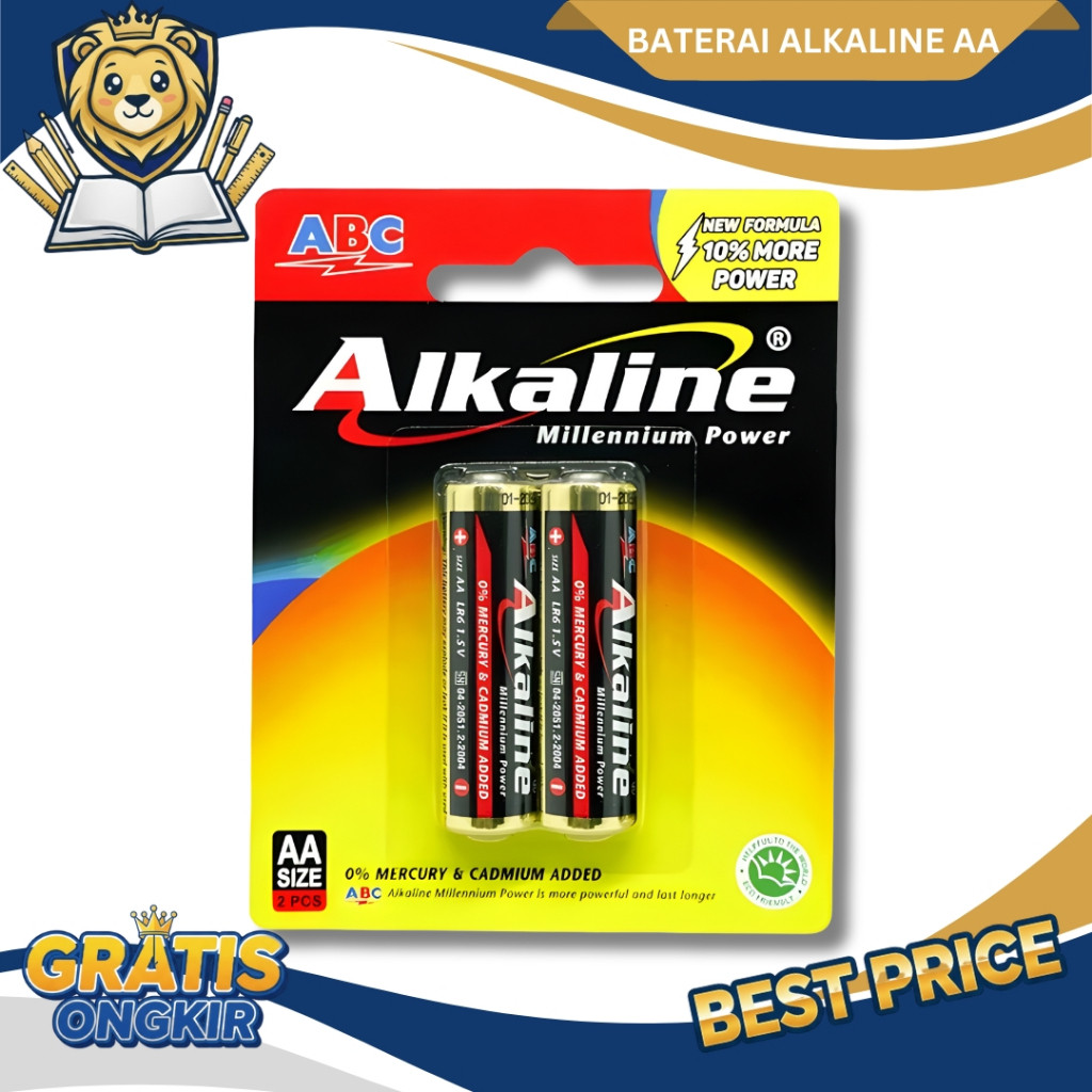 Alkaline Baterai ABC Size AA Isi 2 Battery Sedang Millennium Power Batu batre Remot Radio Camera - S