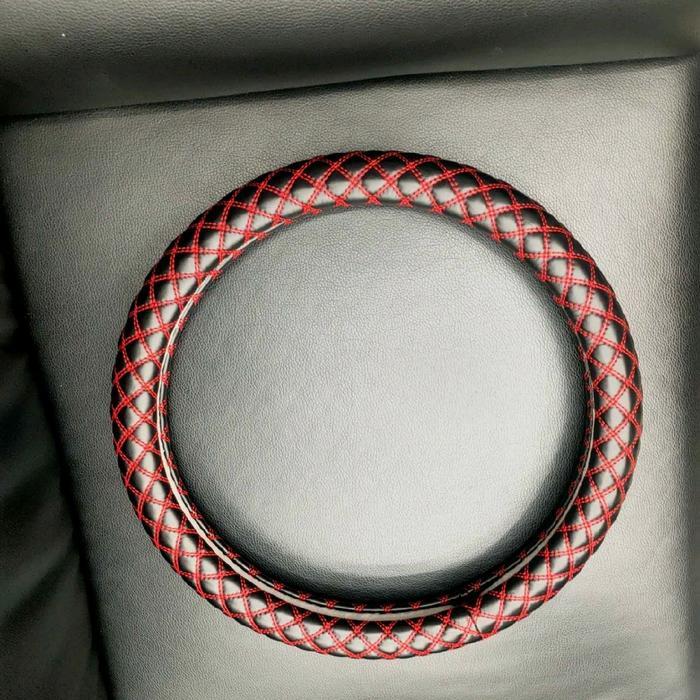 SALE Sarung Stir Mobil Setir Mobil Cover Stir Mobil 38cm Anti Slip Cover Stir Car - Jahitan MerahTER