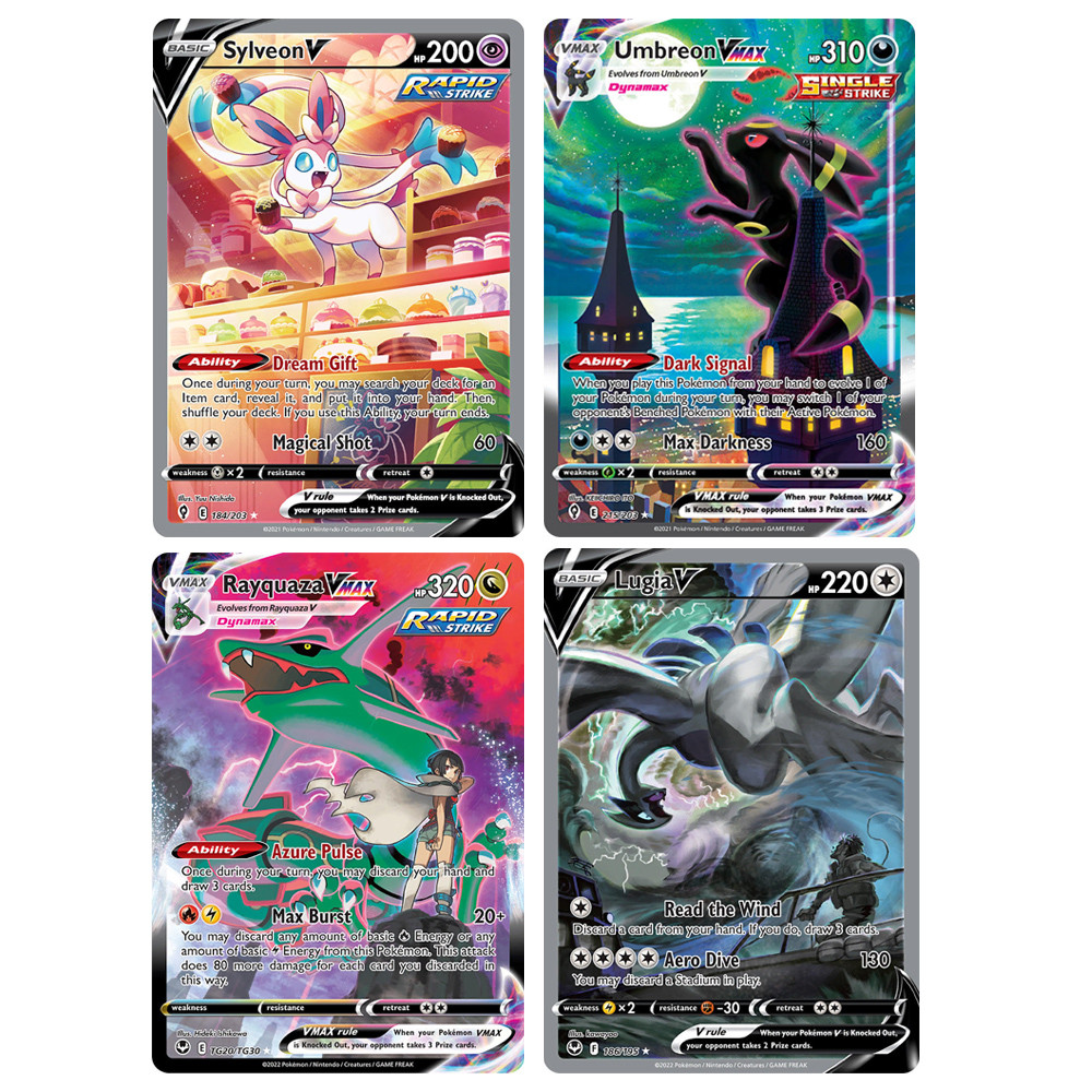 Holographic Card Pokemon Cards LUGIA VSTAR UMBREON VMAX MEWTWO VSTAR RAYQUAZA VMAX Trang Card Proxy 