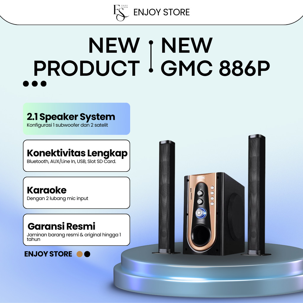 GMC - Speaker Multimedia Bluetooth GMC-886P 2IN1 | Garansi 1 Tahun