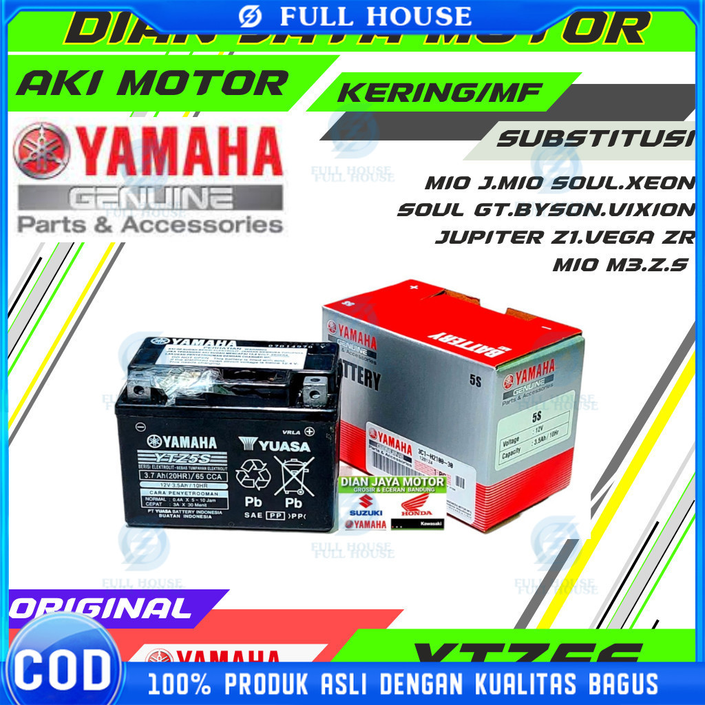 Aki Accu Motor Original YTZ5S Yamaha Vixion mio j fino125.Bison soul gt X rade Xeon. Beat vario Scoo