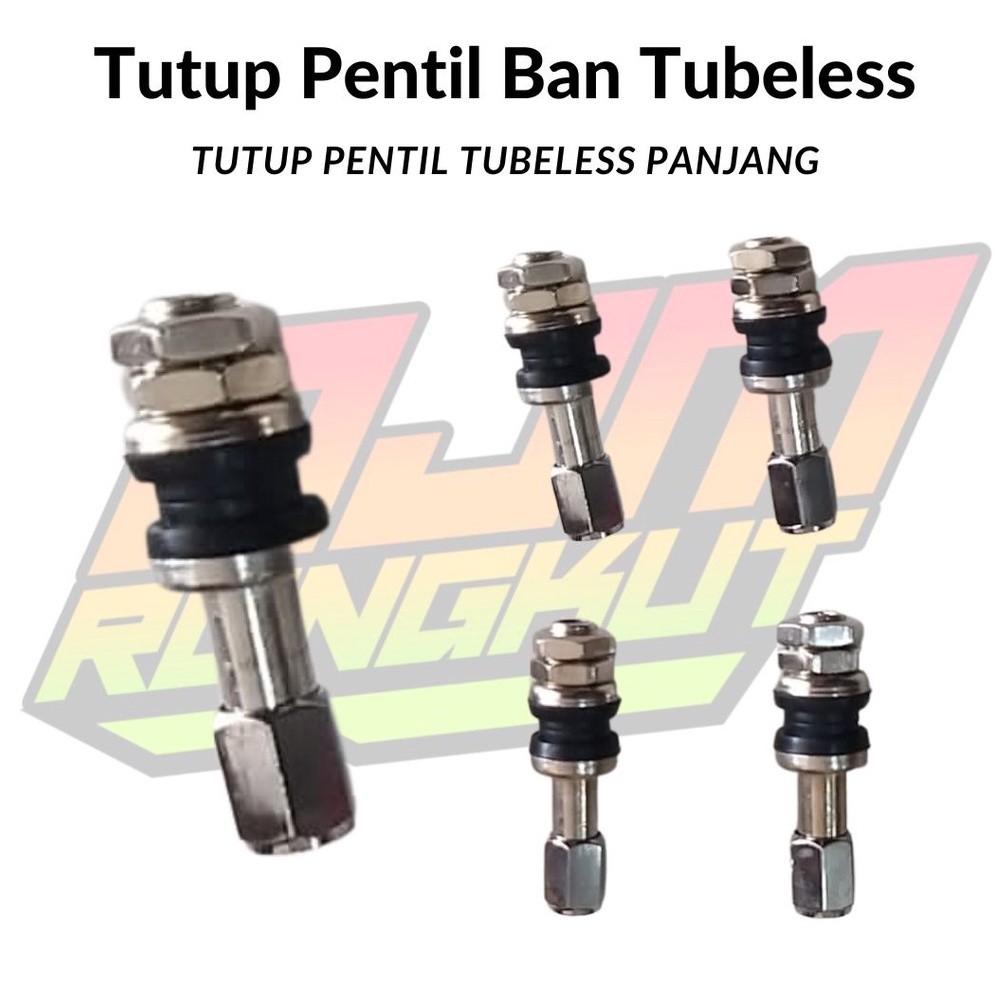 Tutup Pentil Ban Motor TUBELESS Panjang Full Besi Karet Berkualitas Universal Honda Yamaha Suzuki IR
