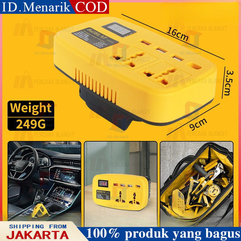 Super Power DIY Inverter Charger Portabel 6in1 21V To 220V 150W-3 USB Baterai Makita Soket Konverter