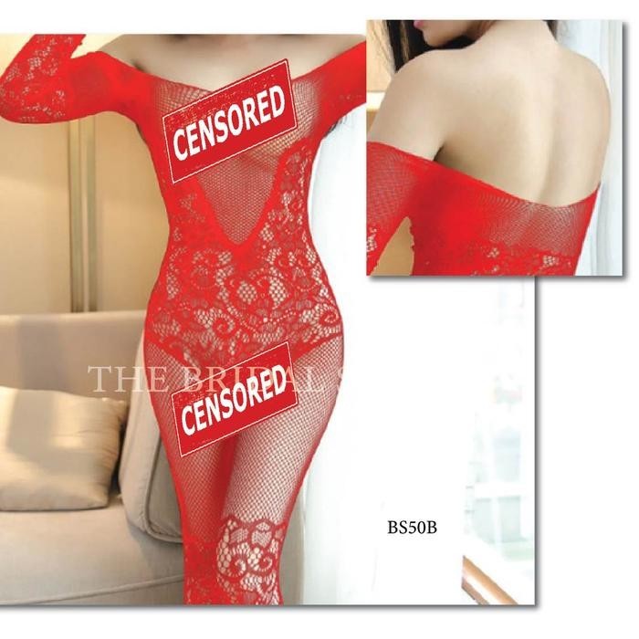 Lingerie Sabrina Body Stocking  Lengan Panjang Jumbo Premium BS50B