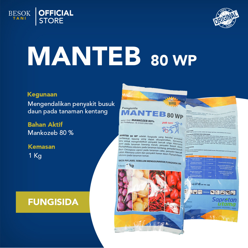 Fungisida MANTEB BIRU 1Kg Fungisida Pengendali Jamur Tanaman