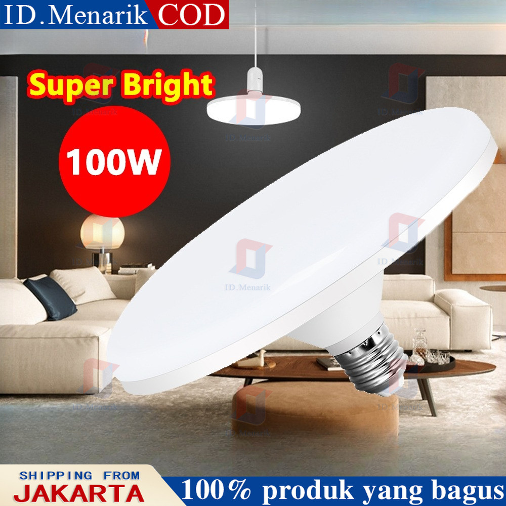220V E27 Lampu LED Super Terang 20W 30W 40W 60W 100W UFO Lampu LED Lampu Meja Penerangan Putih Hanga