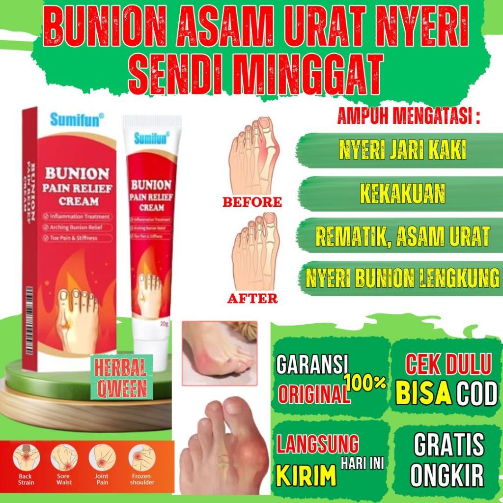 Sumifun Bunion Pain Relief Cream herbal Obat Pegal Linu Asam Urat Rematik Pengapuran Radang Sendi 10
