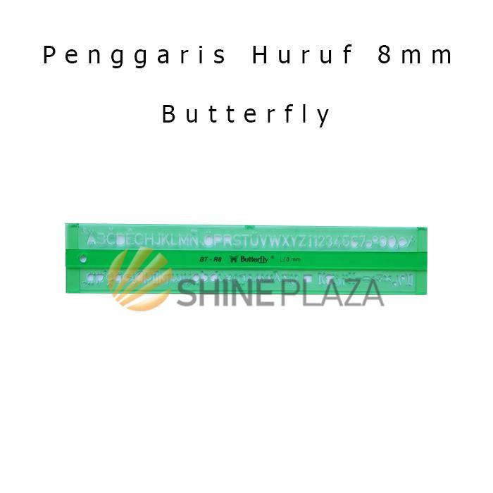 Mal Cetakan Huruf Butterfly 8mm BT-R8 - Penggaris Teknik Letter Template Mall Sablon 8 mm