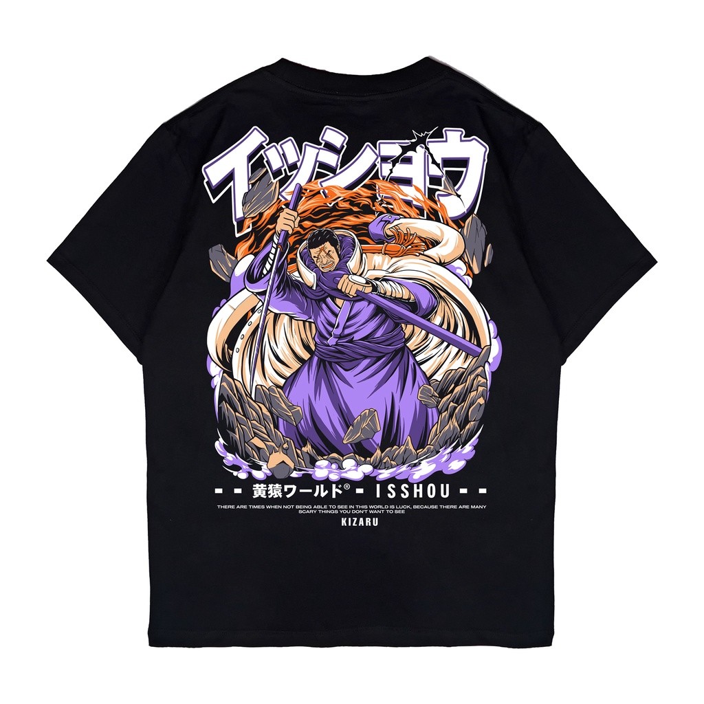 KIZARU T-Shirt | Kaos Anime | One Piece | Admiral Series FUJITORA | Hitam