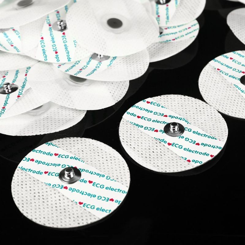 50x Elektroda Non-woven EKG Elektroda EKG Monitor Jantung untuk Elektrokardiograf