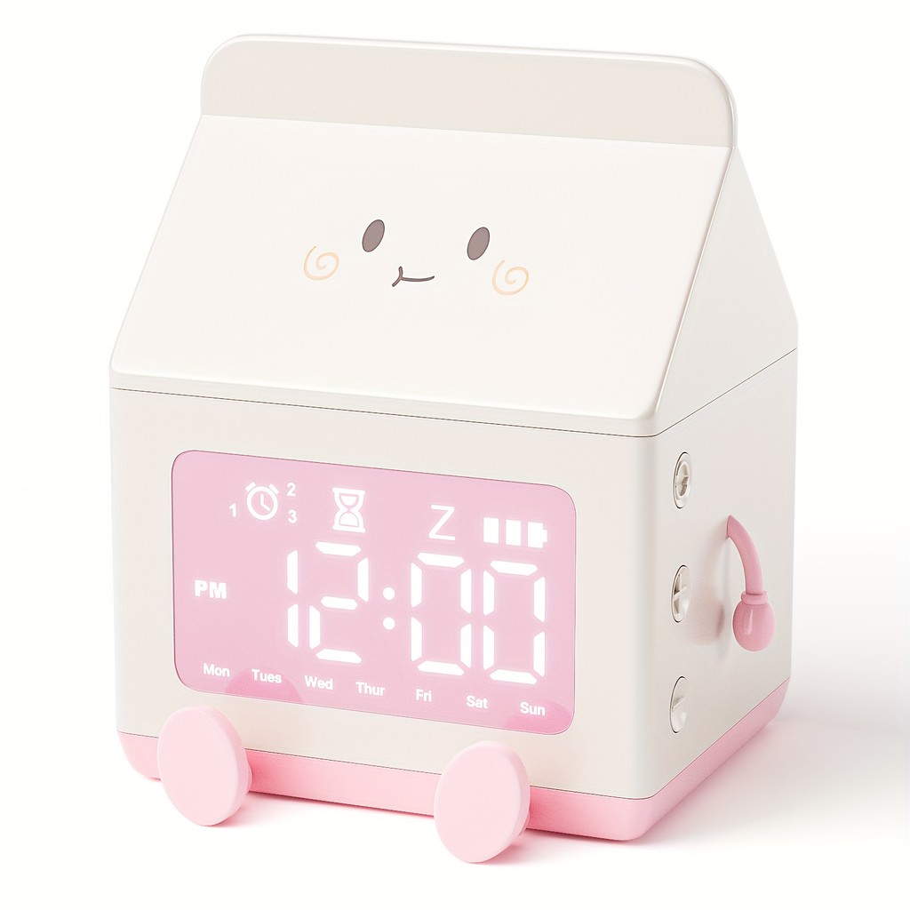 Creative Milk Box gital Alarm Clock Date splay Mini Countdown Cute Electronic Bedroom Table Clock