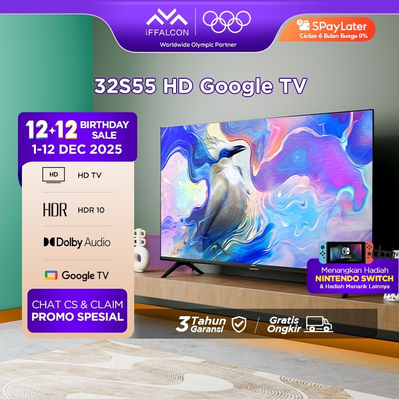 PROMO iFFALCON by TCL 32 inch S55 Series Google TV (Android 14) Smart Digital - HD - HDR 10 - Dolby 