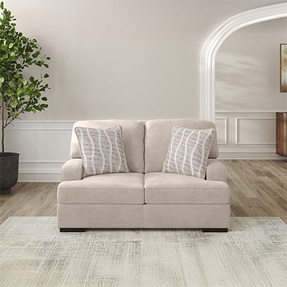 Informa Ashley High Profile Sofa Fabric 2 Seater - Krem Beige Sofa Minimalis Sofa Ruang Tamu Sofa Se