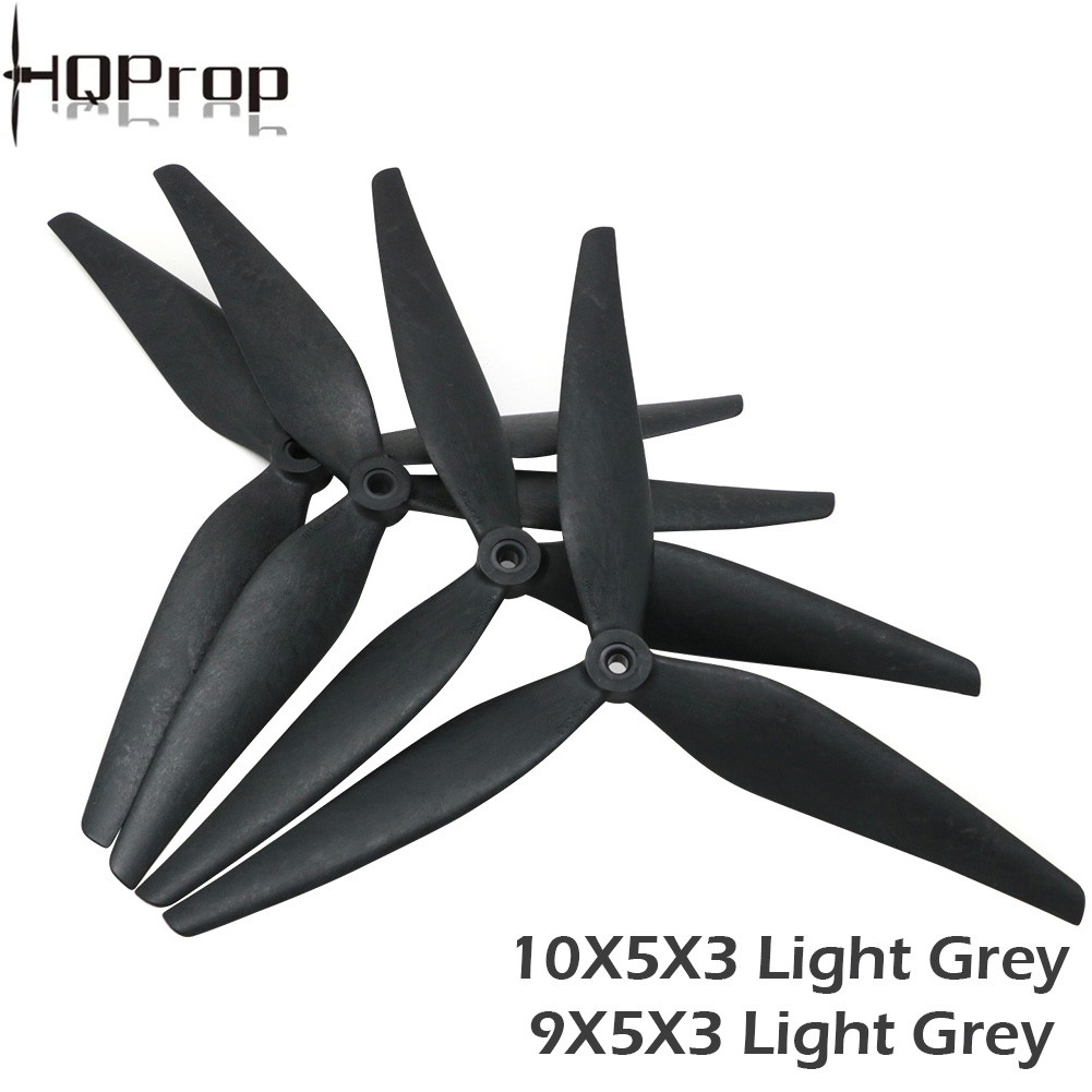 2pair HQProp Propeller 10X5X3 9X5X3 1050 9050 10in 9in 3 blades Black Carbon Reinforced Nylon Propel
