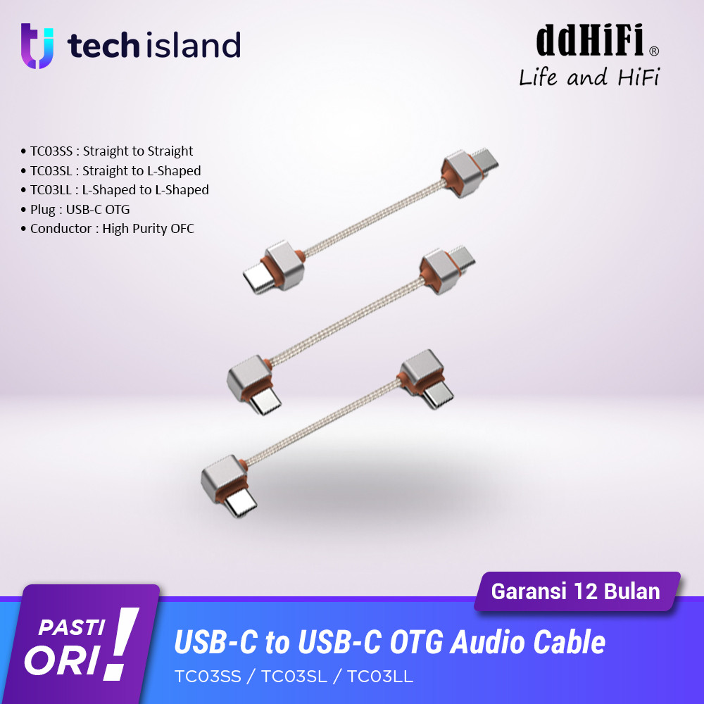 DDHiFi TC03SS / TC03SL / TC03LL USB-C OTG Audio Decoding Cable USB-C to USB-C