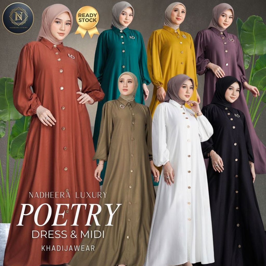 POETRY NADHEERA LUXURY DRESS MIDI RAYON PREMIUM POLOS POETRI POTRY SERIES SP New