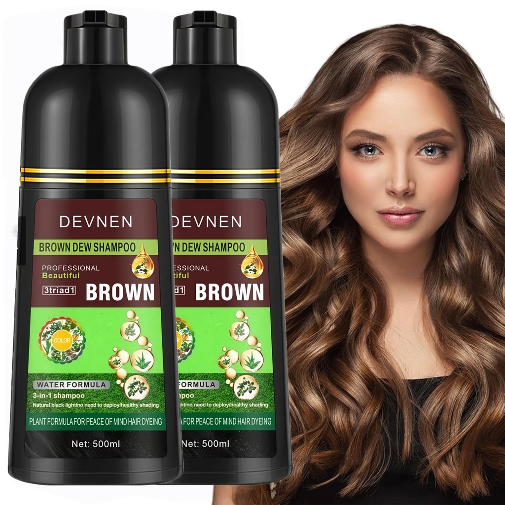 Sampo pewarna rambut coklat alami - Shampoo Pewarna Rambut/Shampoo Uban/ Shampoo Penghilang Uban/Sem