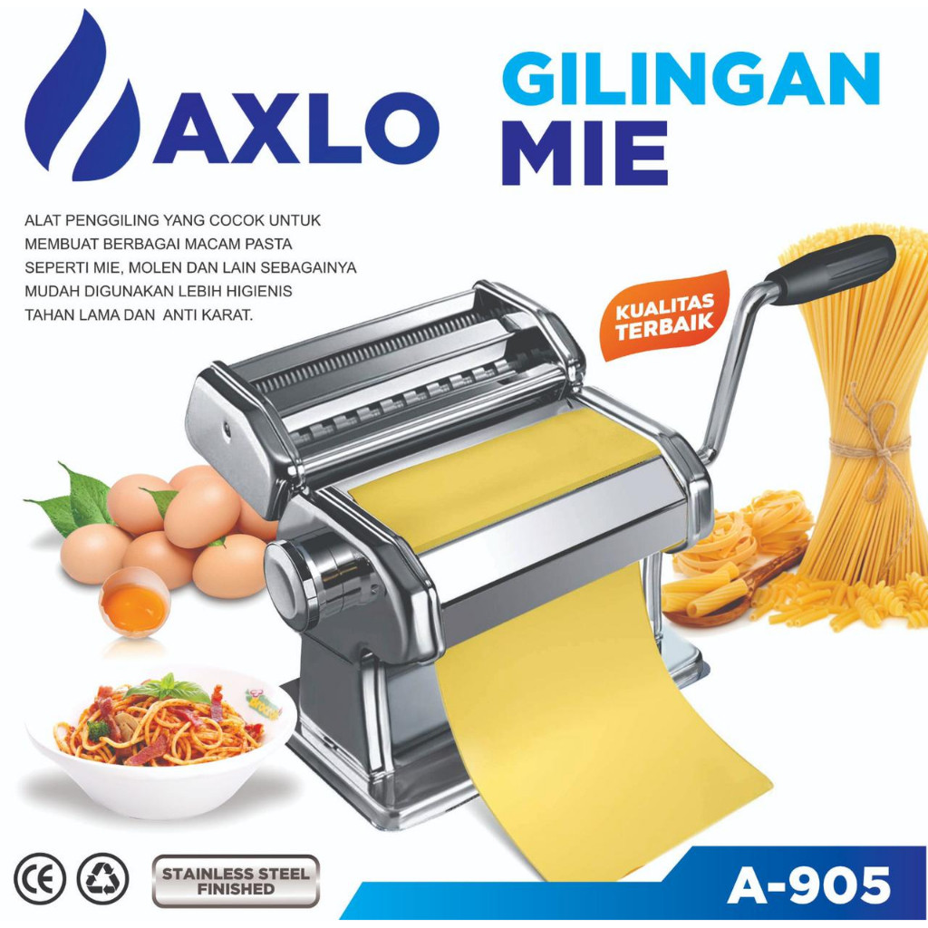 NEW Pasta Maker AXLO A-905 Gilingan Mie, Molen, Pangsit Cetakan Mie Penggiling Pencetak Pasta Kue OR