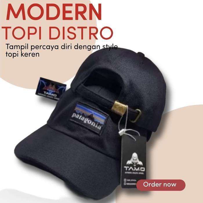 Topi Baseball Distro Patagonia Terlaris untuk Pria - hitam