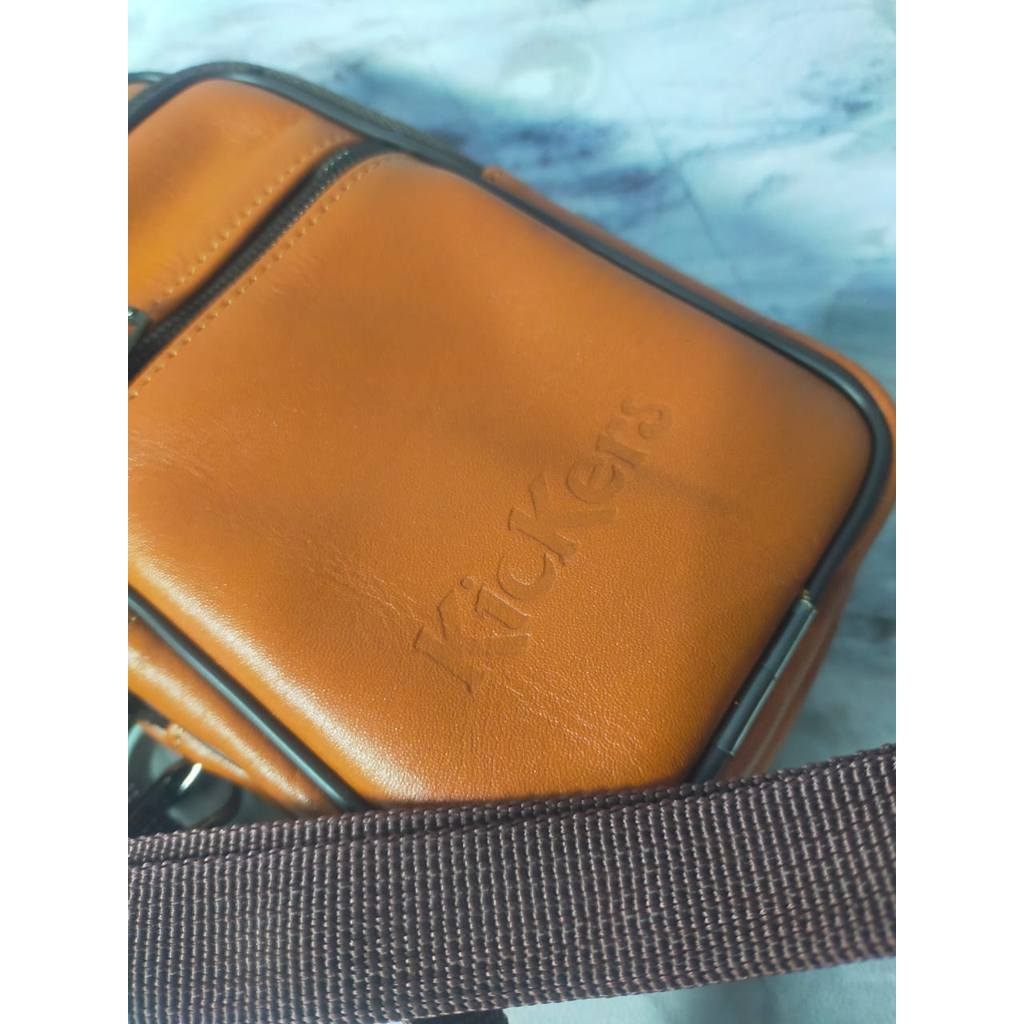 Tas Pinggang Dompet Pria Cowok 2 Slot Handphone Multifungsi Kulit Asli Premium KODE : P018 KICKERS b