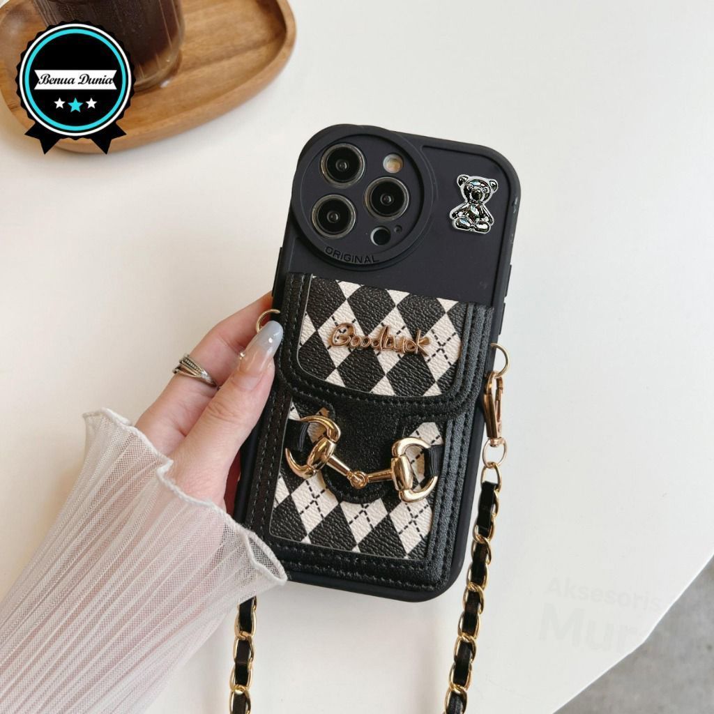 GC32 SOFTCASE SILIKON TALI DOMPET CASING RANTAI 3D FOR SAMSUNG J2 PRO J2 PRIME GRAND PRIME J4+  J4 J