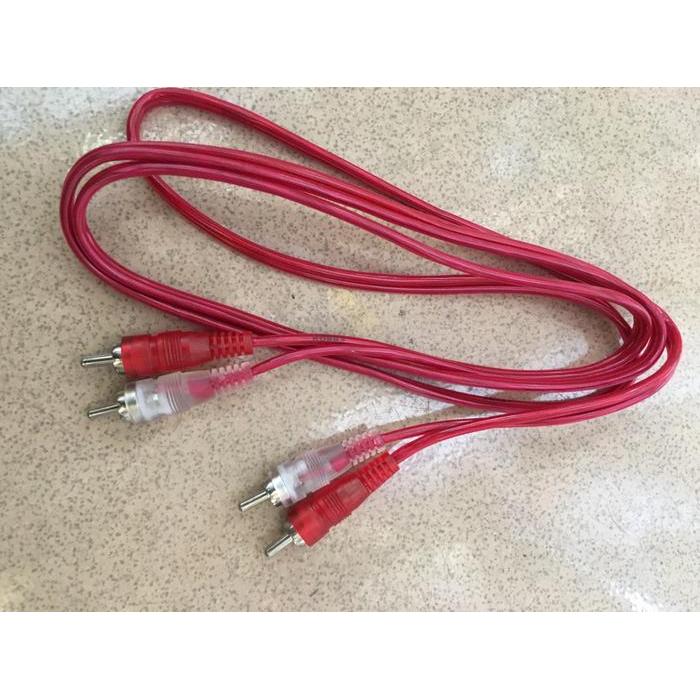 Kabel Jack RCA 2-2 Kabel Audio Kabel Speaker Merah Putih Transparan