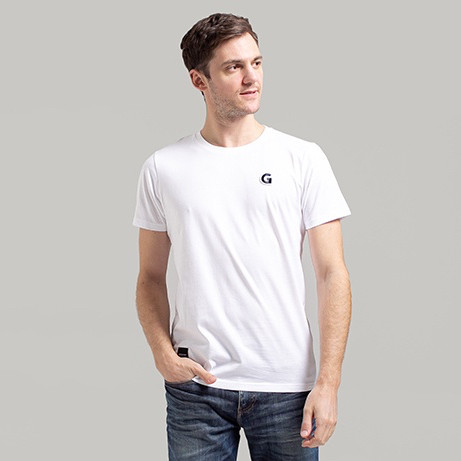 Greenlight Original Kaos Logo Lengan Pendek Katun Tshirt Basic Pria Putih 220622