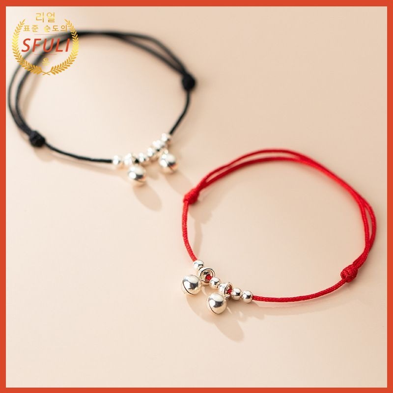 Gelang Kaki Tali Merah Dua Lonceng Untuk Pasangan Pria Dan Wanita