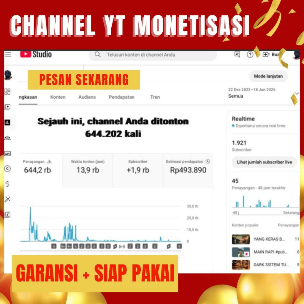 AKUN YUTUB MONET TERBARU