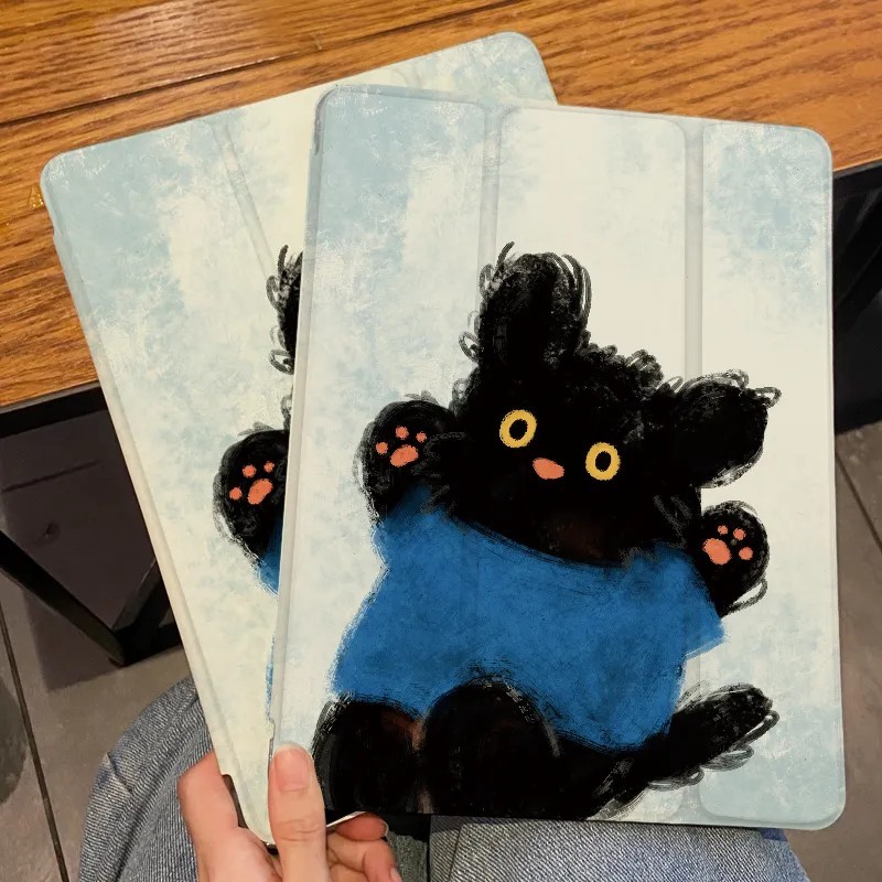 Hewan peliharaan lucu Case Tablet 2in1 Bisa Dilipat + Anti Jatuh Cocok untuk ipad Air1/2 Gen 5/6 9,7