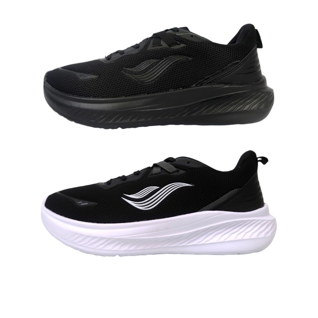 DESLE FUJI - Sepatu Sekolah Olahraga Running Pria Wanita Hitam Putih