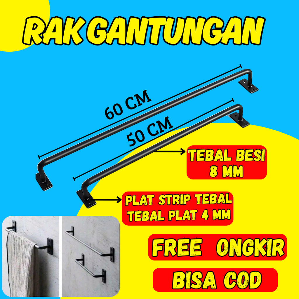 Gantungan Baju Dinding ,Gantungan Baju Besi Tembok, Dinding / Gawang Baju Tembok