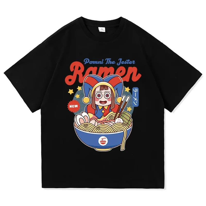 Musim panas baru Kaos T-Shirt Jax Ramen Sirkus Digital Menakjubkan Fashion Wanita Caine Pomni Kaos U