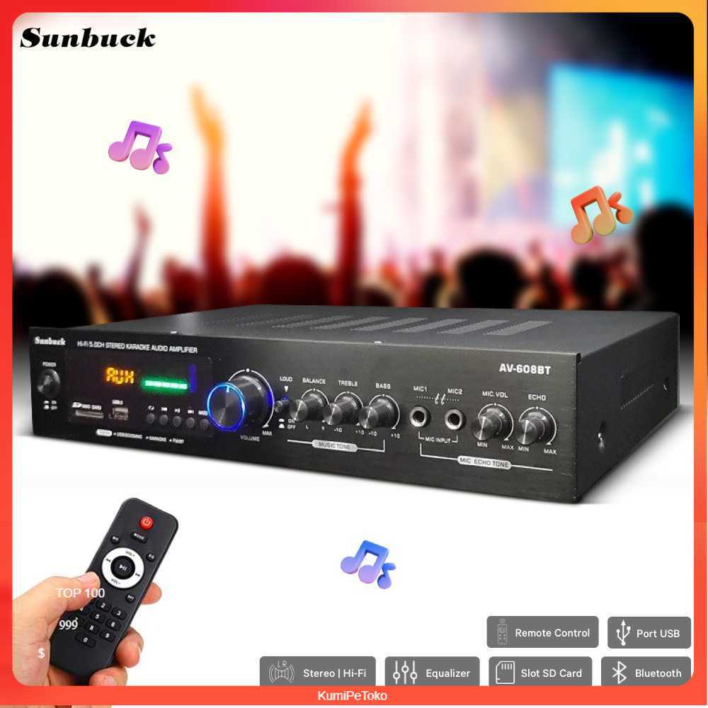 Sunbuck Audio Bluetooth Amplifier Karaoke 5CH 600W - AV-608BT