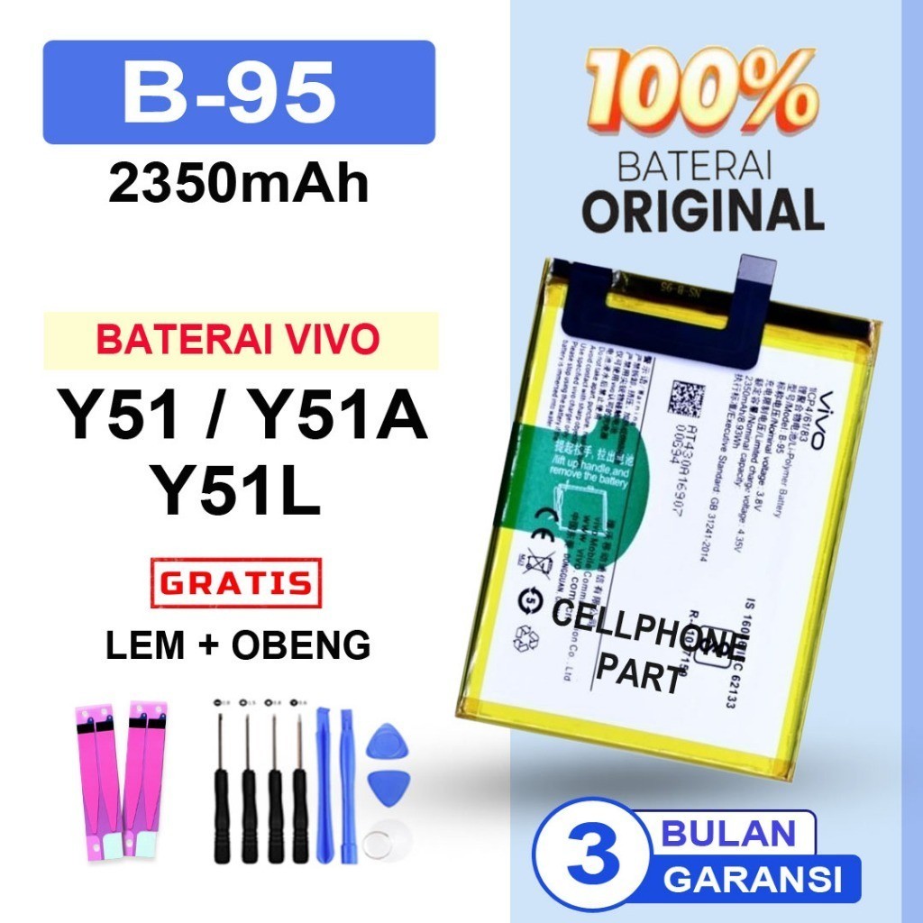 BATERAI BATRE VIVO Y51 / Y51A / Y51L / B-95 ORIGINAL