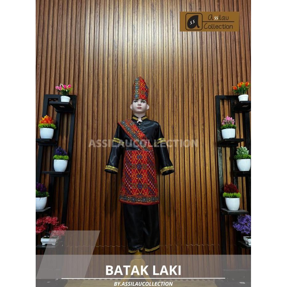 Baju Adat Anak Batak Simalungun Satuan (Laki/Cewek) Pakaian Aksesoris - Batak Laki, 3