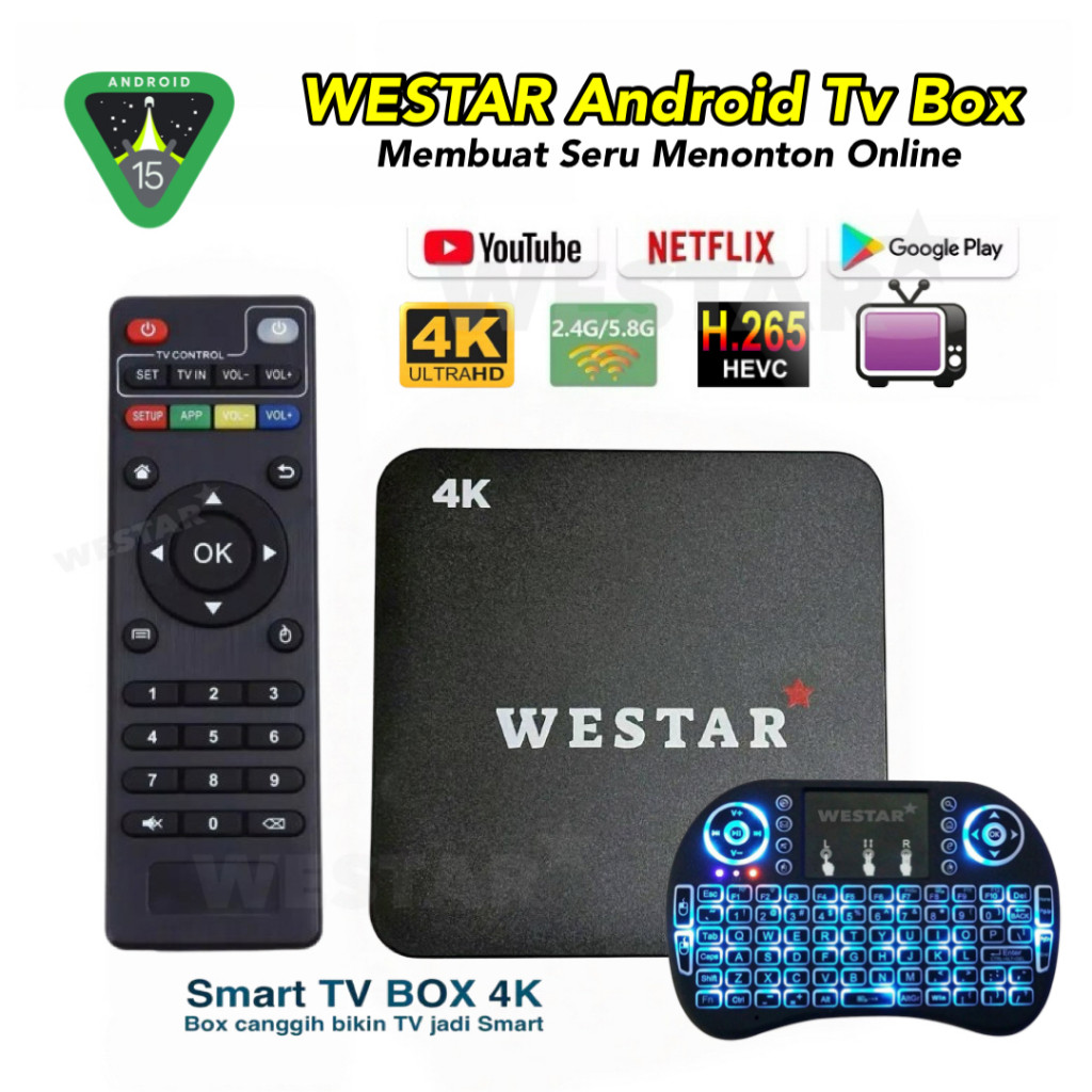 WESTAR Android Tv Box 4K HD Ultra Android STB Smart TV Box Unlock Tv Box Netflix Global