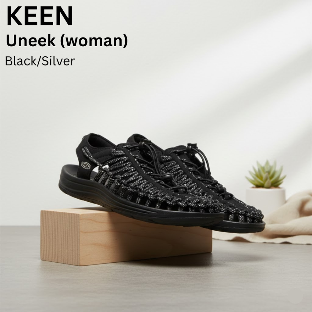 KEEN Sepatu Sandal Wanita Uneek - Black/Silver