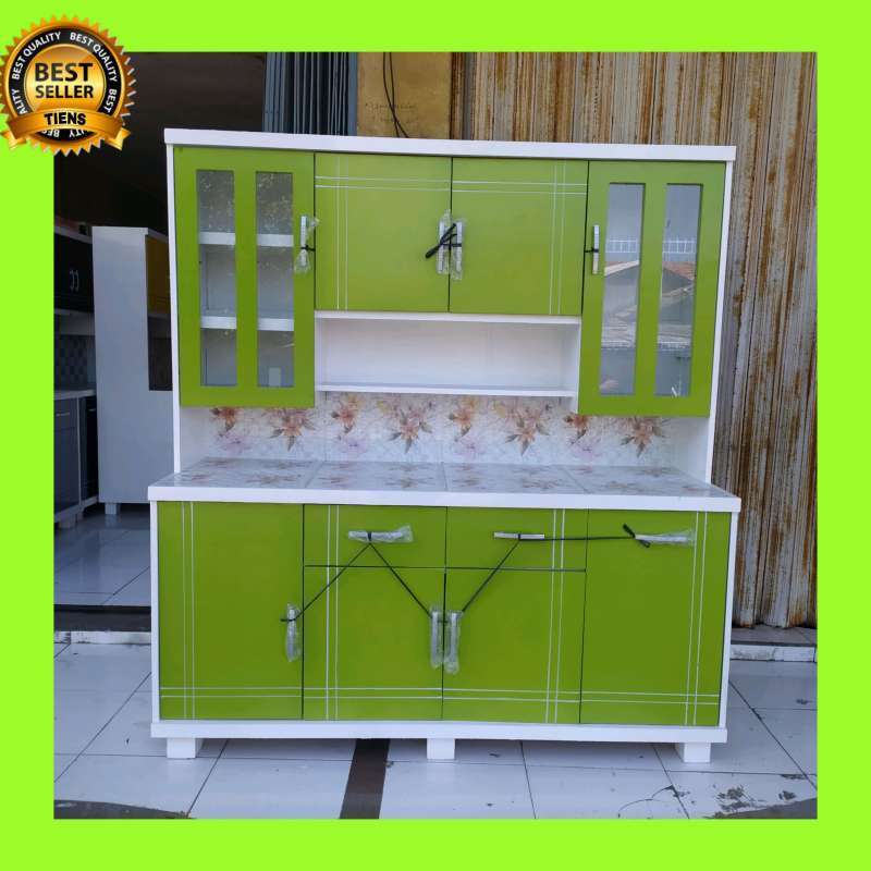 lemari dapur kayu 4 pintu minimalis