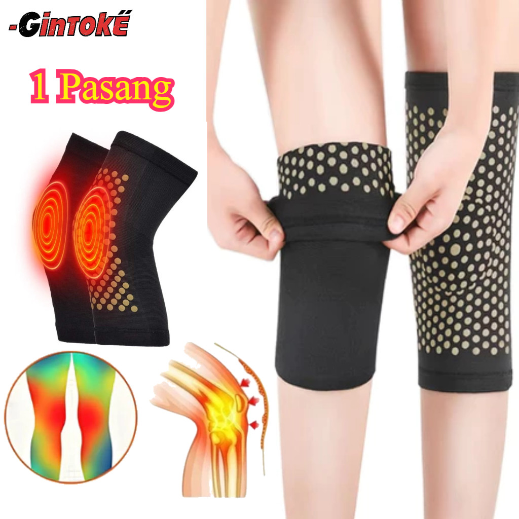 1Pasang  Lutut Korset Pemanas Lutut Tourmaline Kesehatan Penghangat Lutut Magnetik /Korset Pemanas /