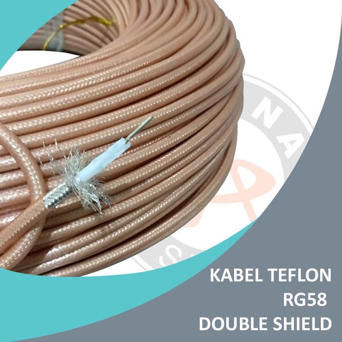 Original Kabel Teflon RG 58 Inner Tunggal Perak Double Shield