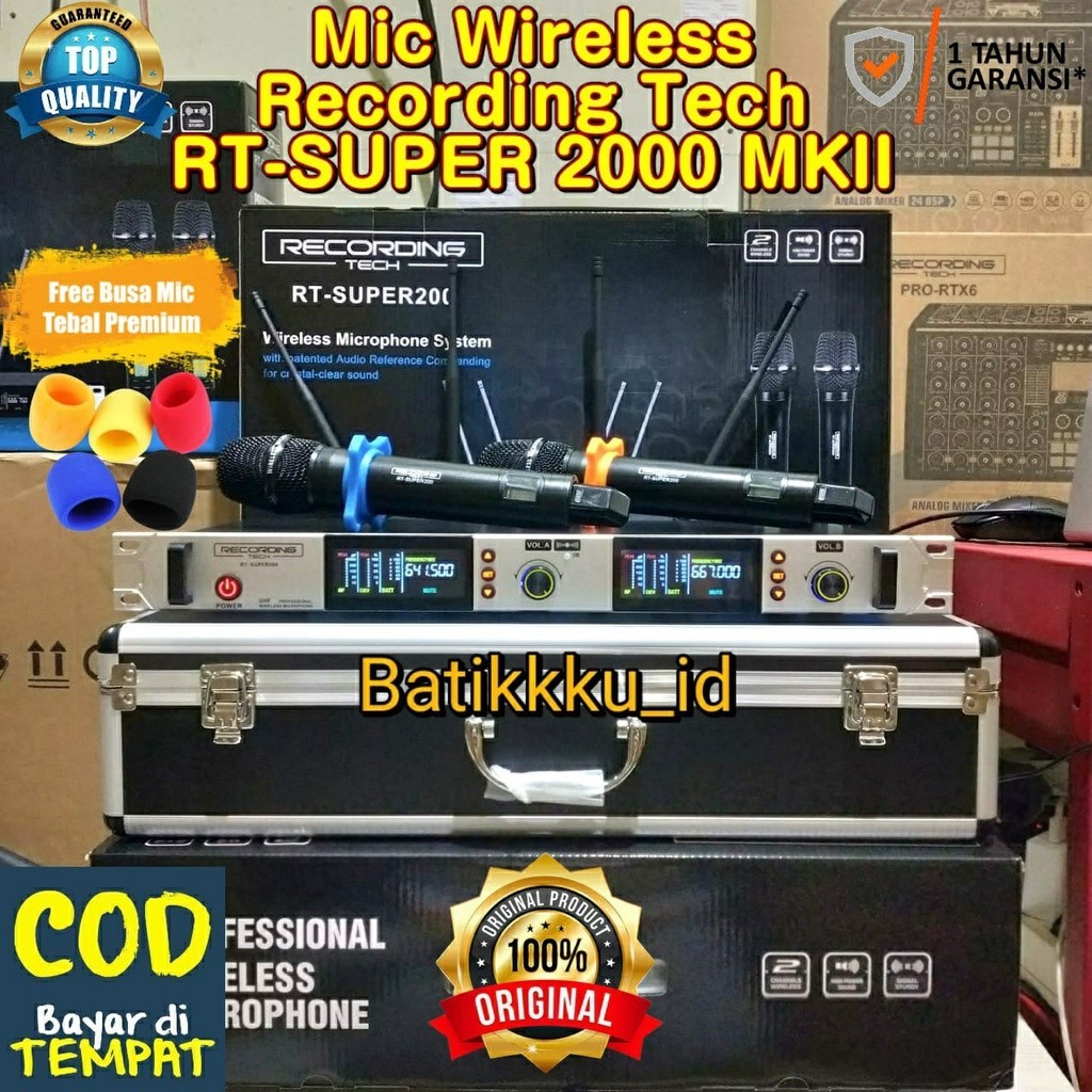 SL Mic Wireless Recording Tech RT SUPER 200 MK II RT SUPER200 ORIGINAL FREE KOPER
