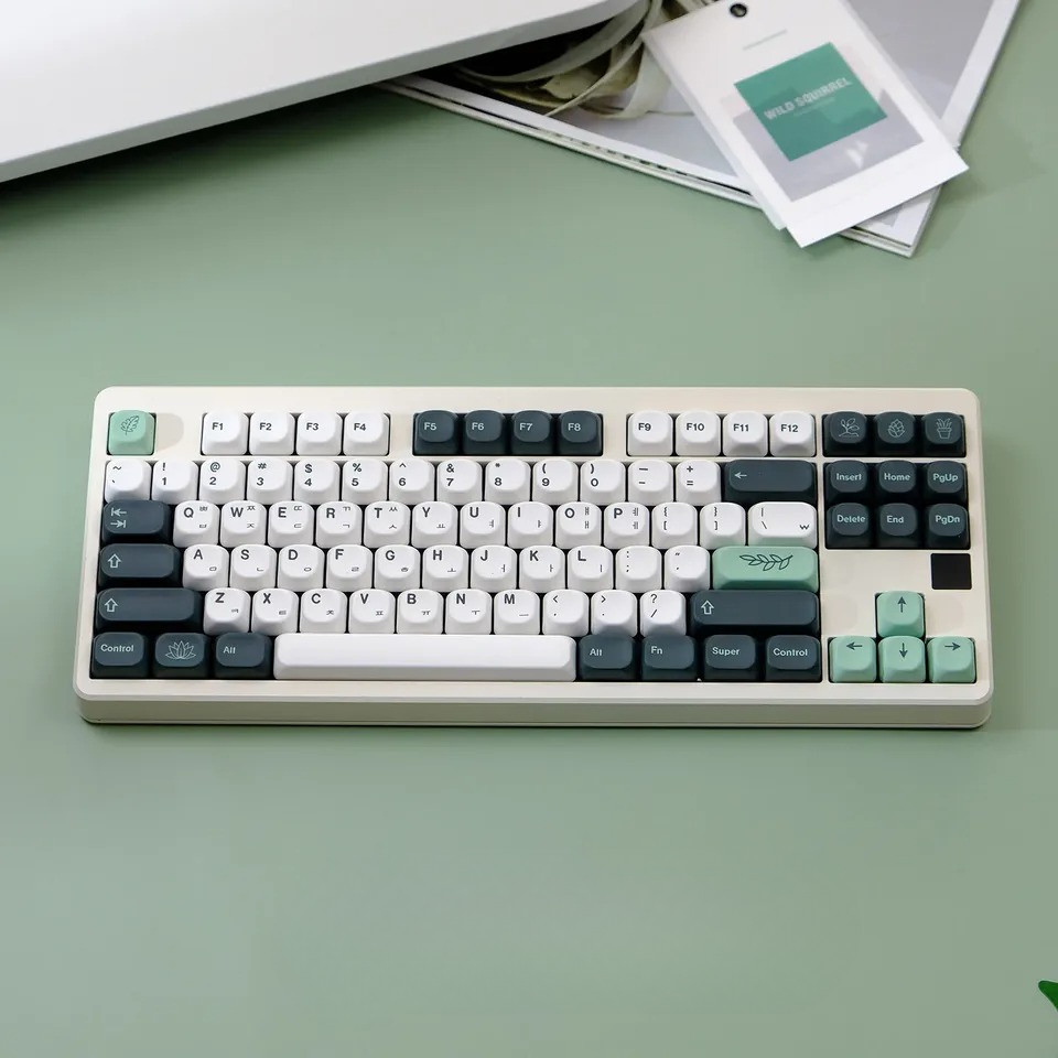 KBy PBT GMK Botanical Keycap Set KOA Profile Keyboard Keycaps Custom Similar MOA 131 Keys Caps for M