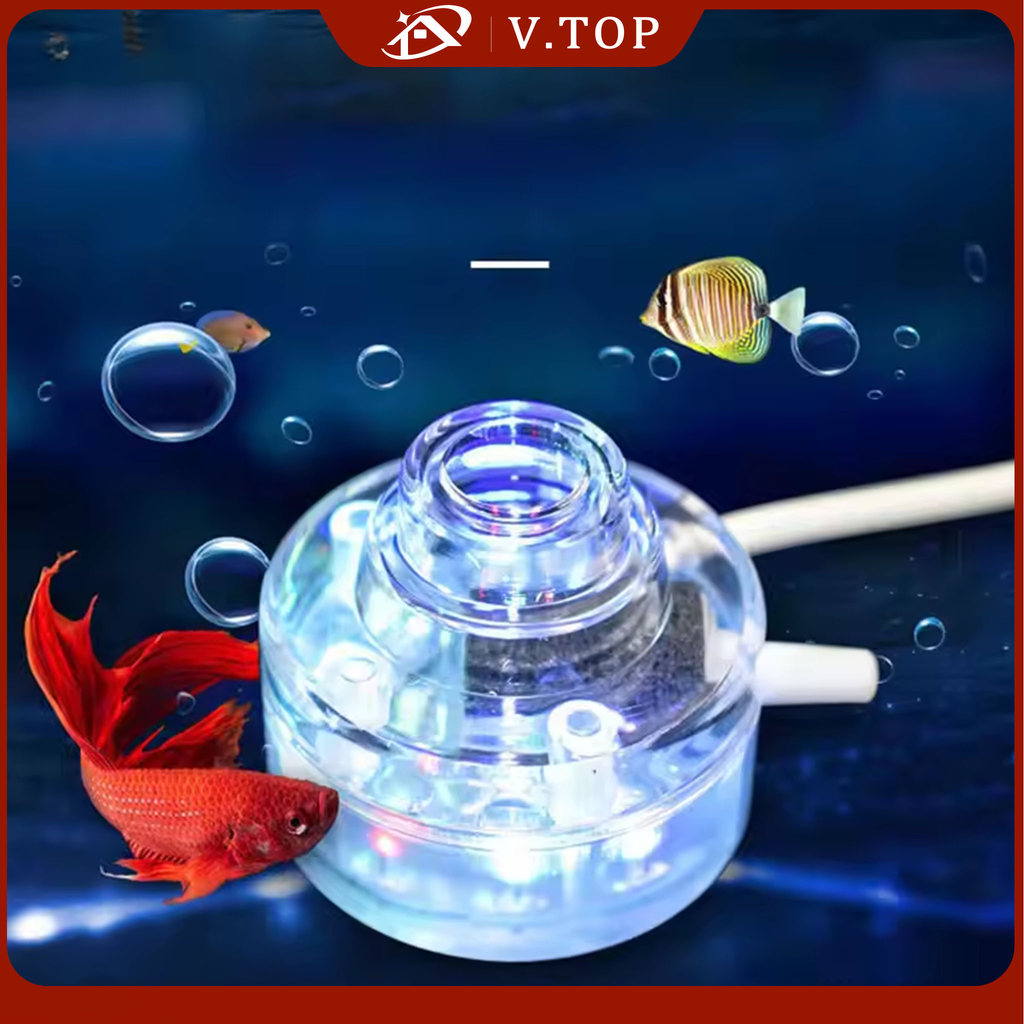 Lampu Gelembung Oksigen LED/Akuarium Lampu Hiasan Dalam Air Warna-warni Batu Aerator Diffuser Gelemb